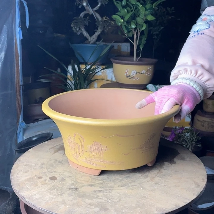 紫砂33黄色票口山水