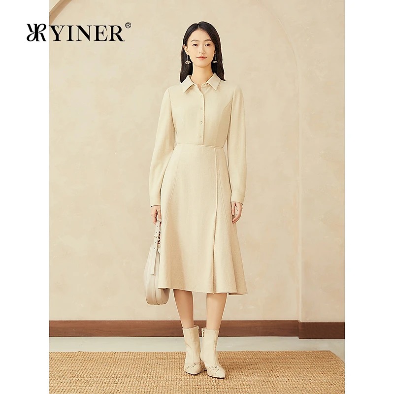 【美丽诺羊毛】YINER音儿专选2024冬季新款亮面微绒布面高智衬衫