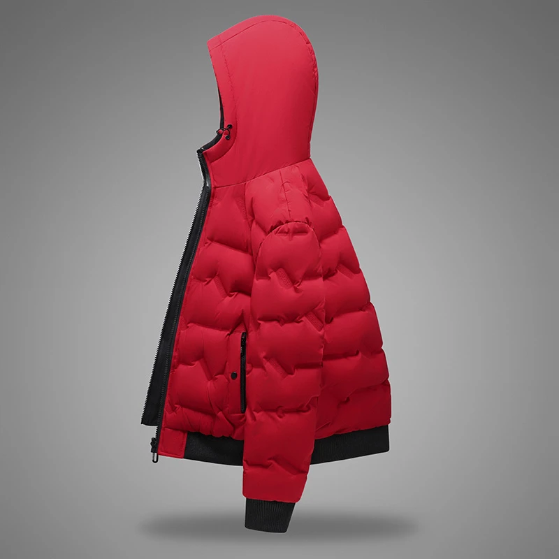 冬季新款双面穿羽绒服男运动加厚保暖连帽休闲外套