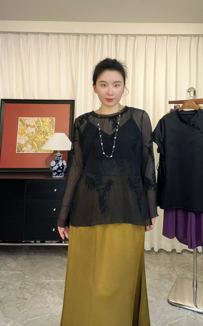 艺琳定制【防晒罩衫】胖mm新中式立体刺绣高弹防晒衫蕾丝夏季百搭