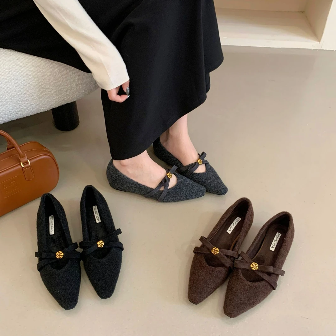 法式保暖加绒冬季内3cm单鞋女百搭高级感玛丽珍柔软女鞋550-20