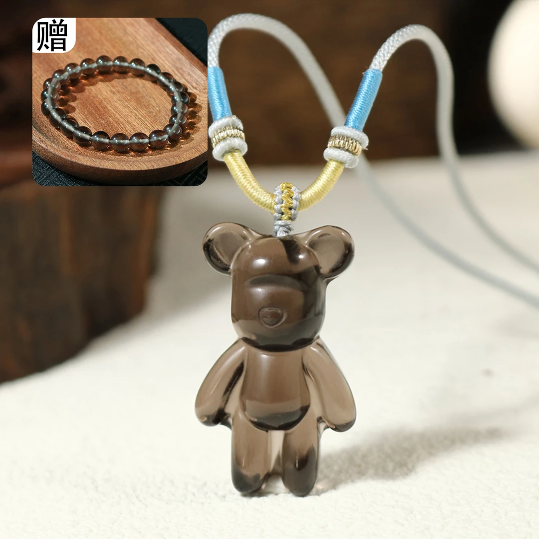 凰一品 冰曜石小熊项链 送手串