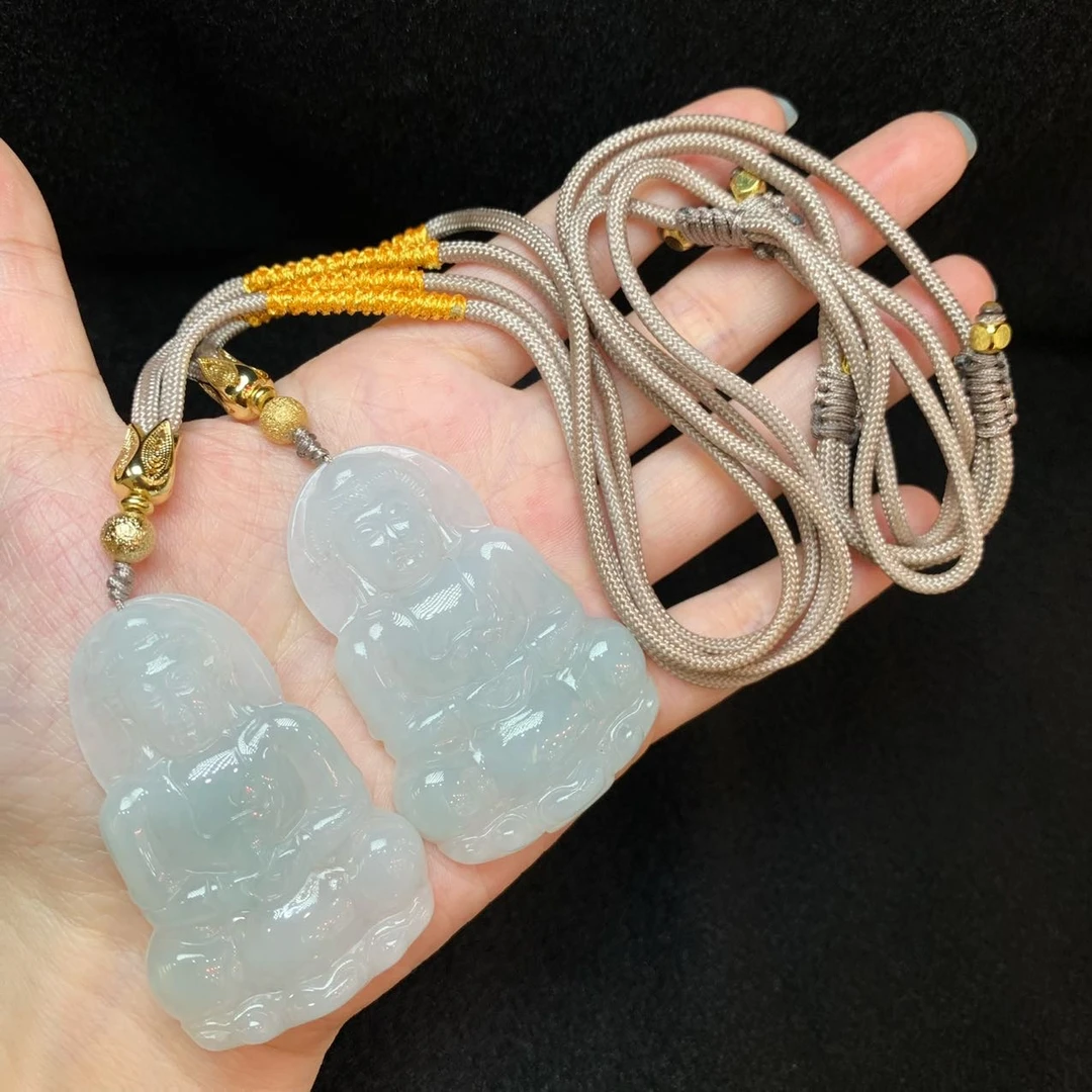 【小宝珠宝】18 T2136-翡翠吊坠-多样性发一件-47x31x5mm