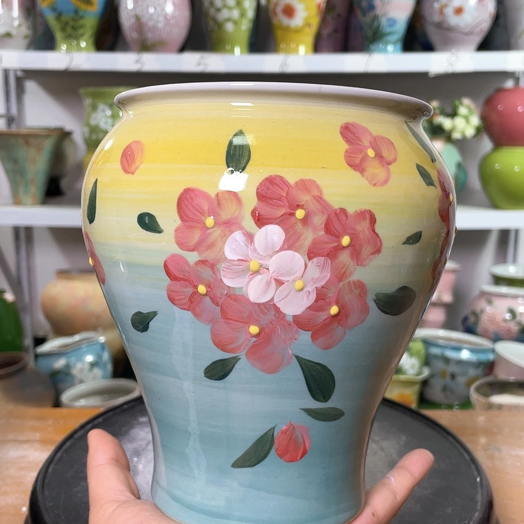 景德镇陶瓷花盆口13高16