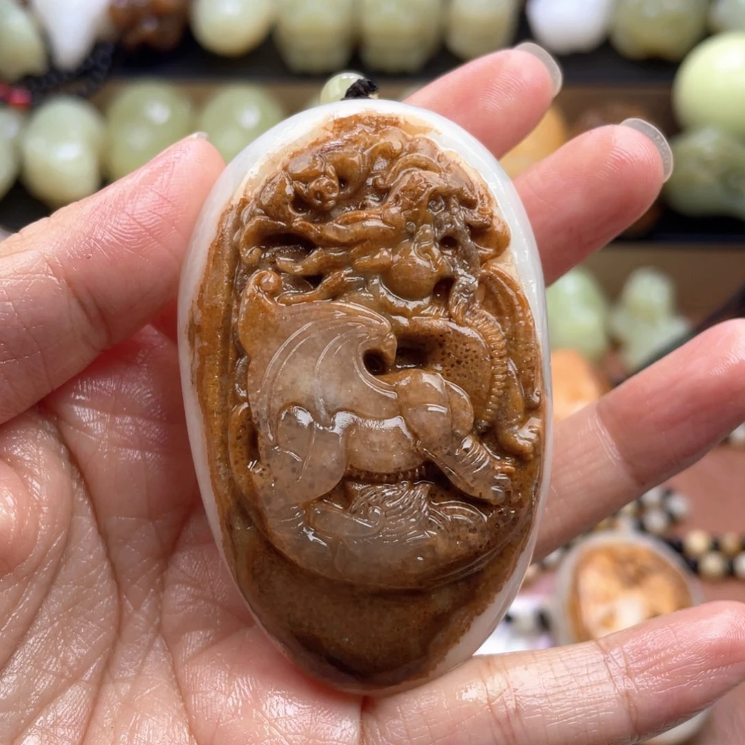 永***进石材古青石手把件