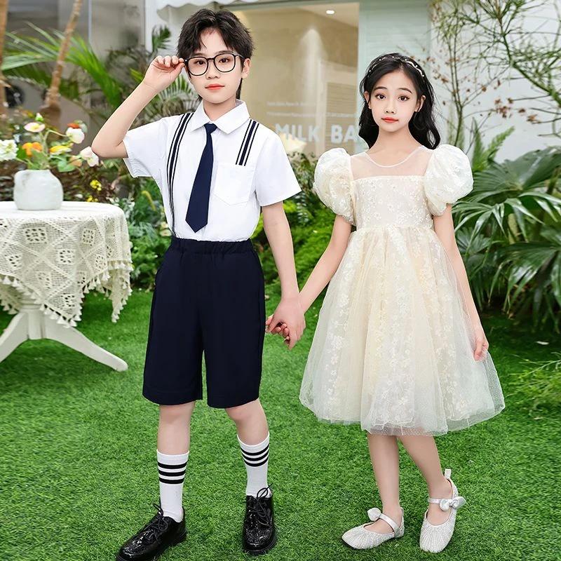 六一儿童表演服小学生诗歌朗诵合唱舞台演出服夏季儿童毕业照班服