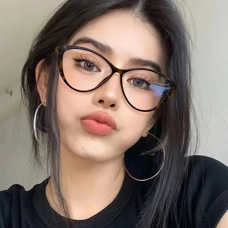 复古美式猫眼黑框素颜神器可配度数近视眼镜女大脸显瘦高级感女款