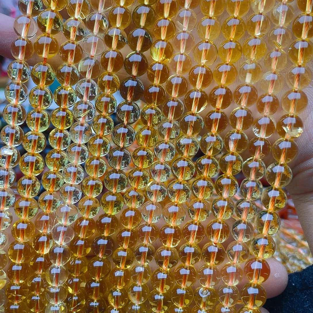 玛瑙/玉髓珠宝半成品未镶嵌黄水晶1条卡8高货