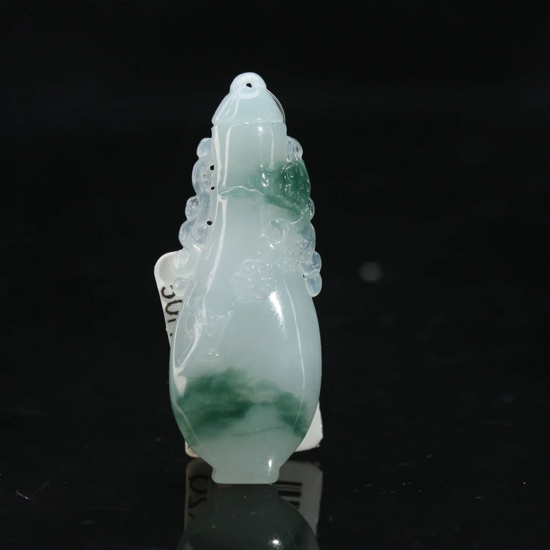 FC38天然缅甸翡翠A货宝瓶挂件/800386/保利厦门拍卖