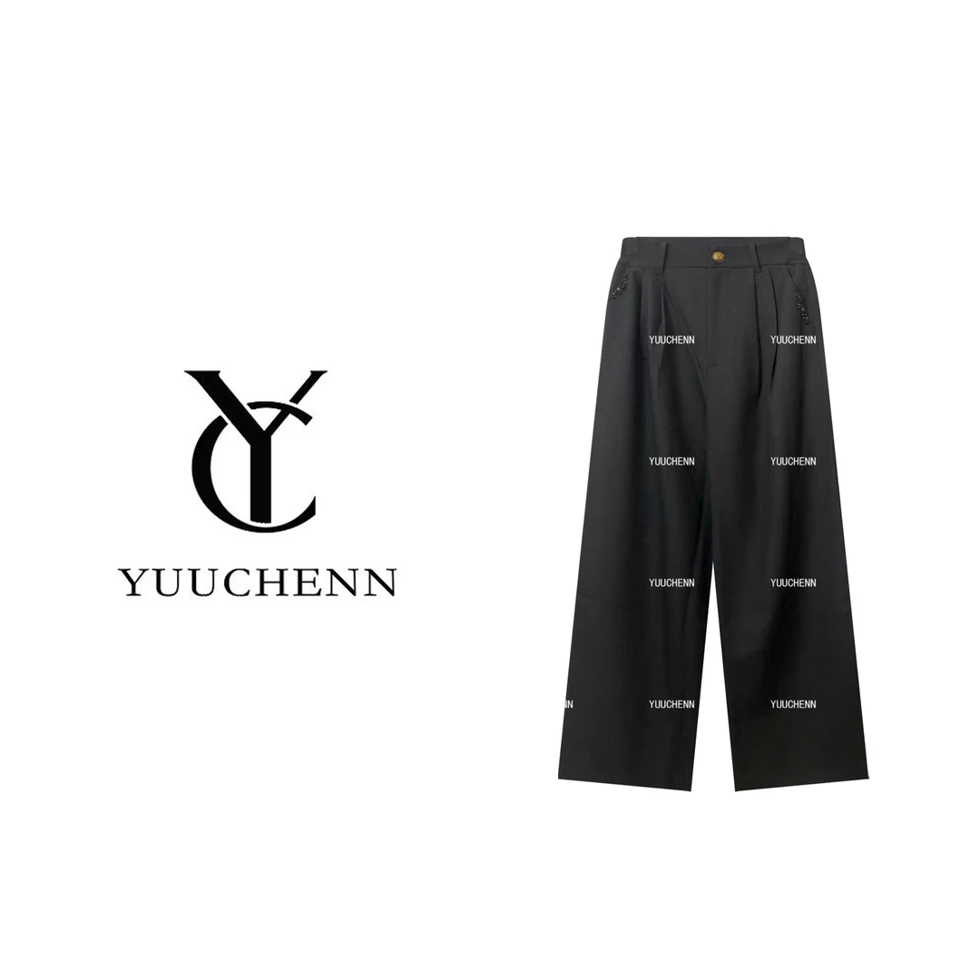 YUUCHENN 宽松简约休闲裤女高腰百搭长裤西装JYY-W62071