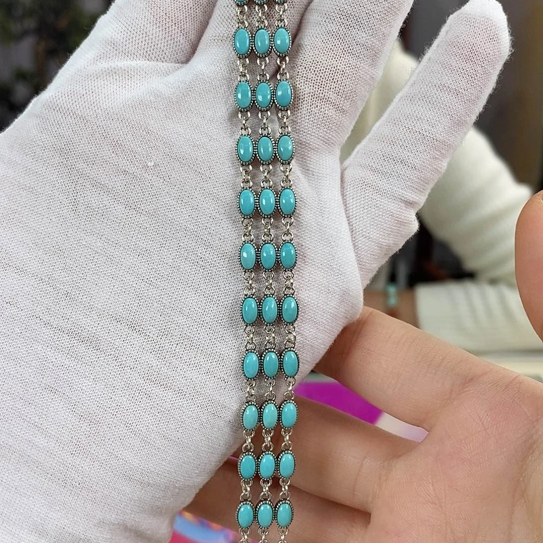 绿松石银S925镶嵌珠宝奇石