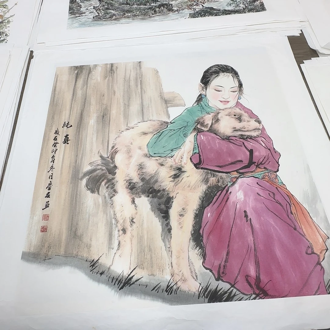 国画68*68纯手绘李庆友