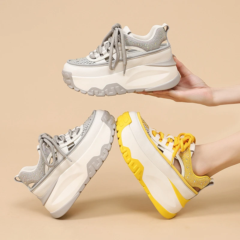 罗马凉鞋女2025新款镂空透气厚底内增高设计感小众休闲时尚老爹鞋