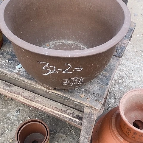 紫砂中国离心紫砂花盆，