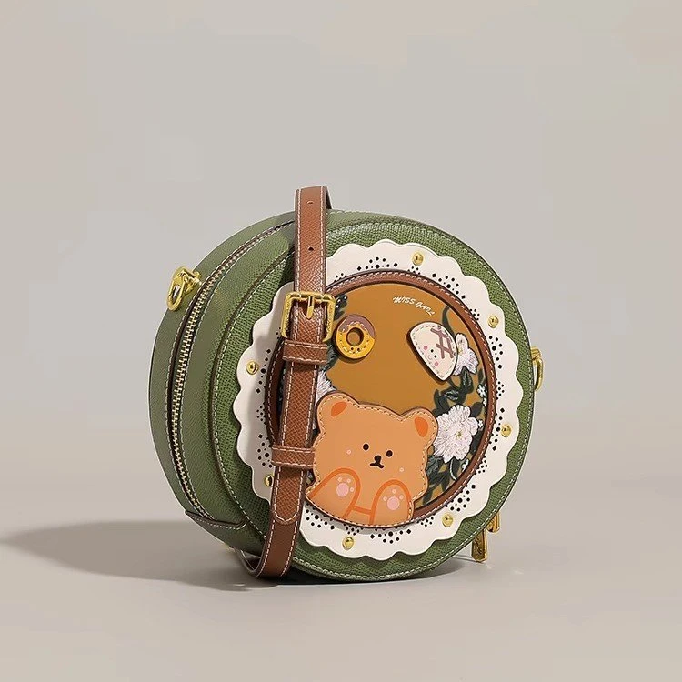 高级感小众圆形女包2025新款时尚小圆包通勤百搭单肩女包斜挎包