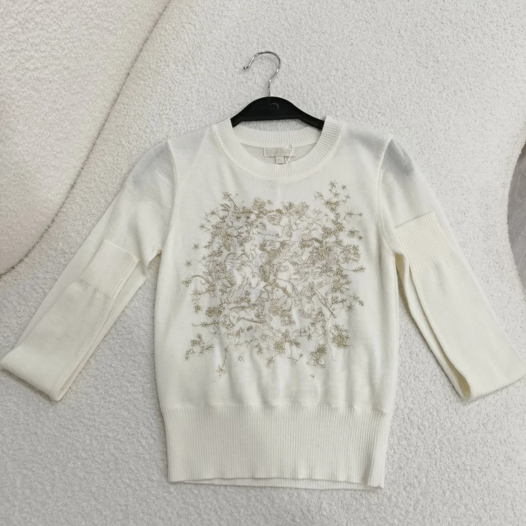 【Rose Owner 8月新品】经典优雅绣花针织毛衣上衣