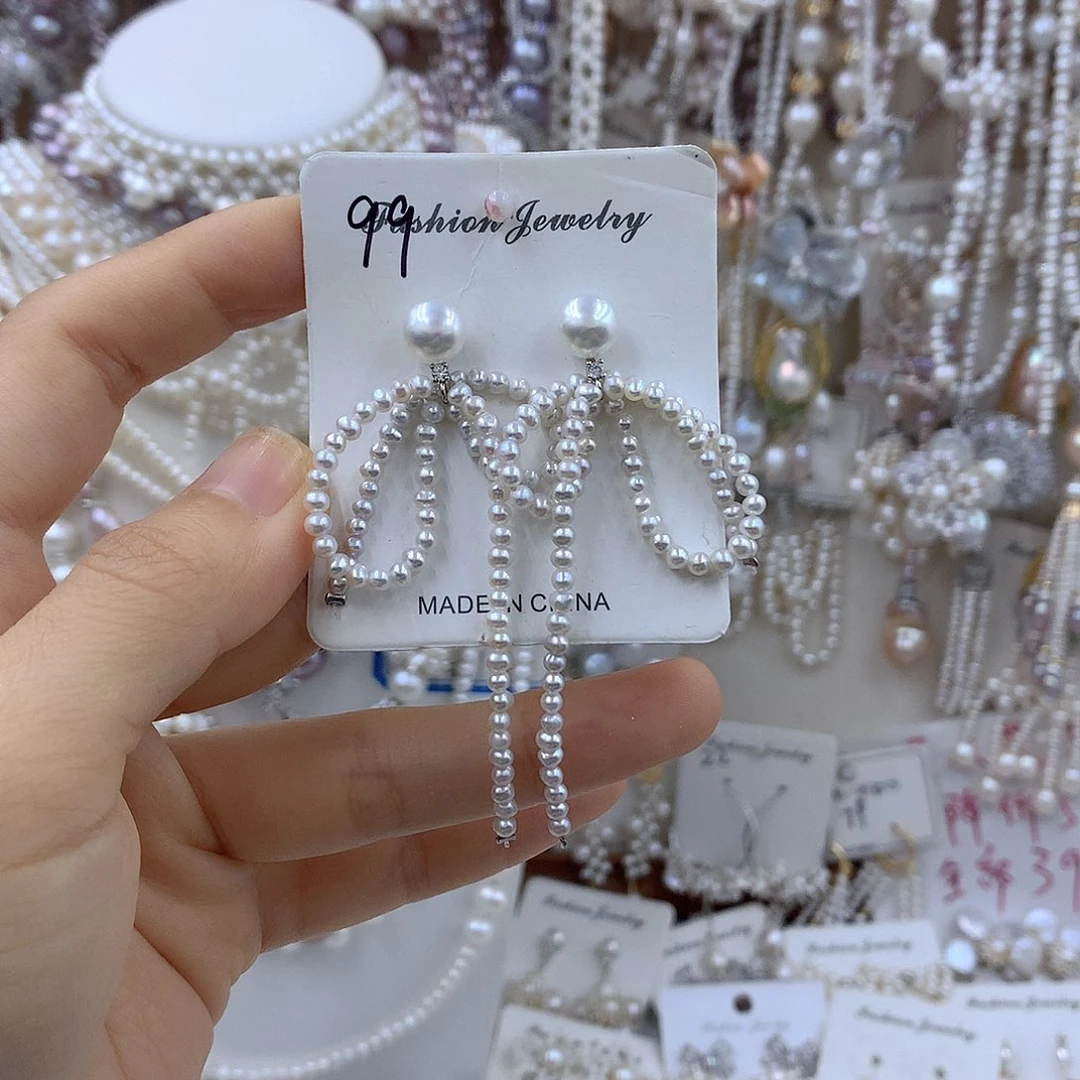 银S925镶嵌淡水珍珠项链耳饰