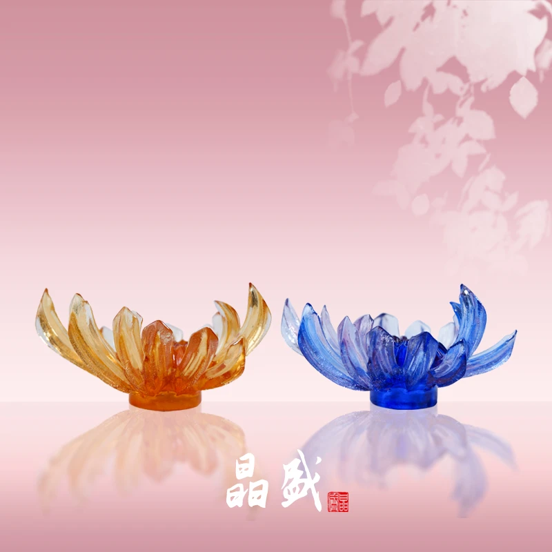 【KNIGHT水晶工坊】古法琉璃立体菊花高档室内中式线香香插香道器具