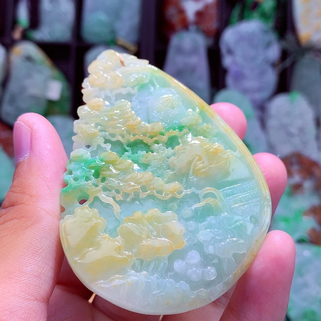 颈饰未镶嵌翡翠天然
