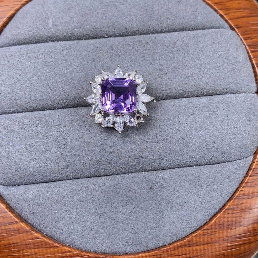 紫晶吊坠(不含链)银S925镶嵌