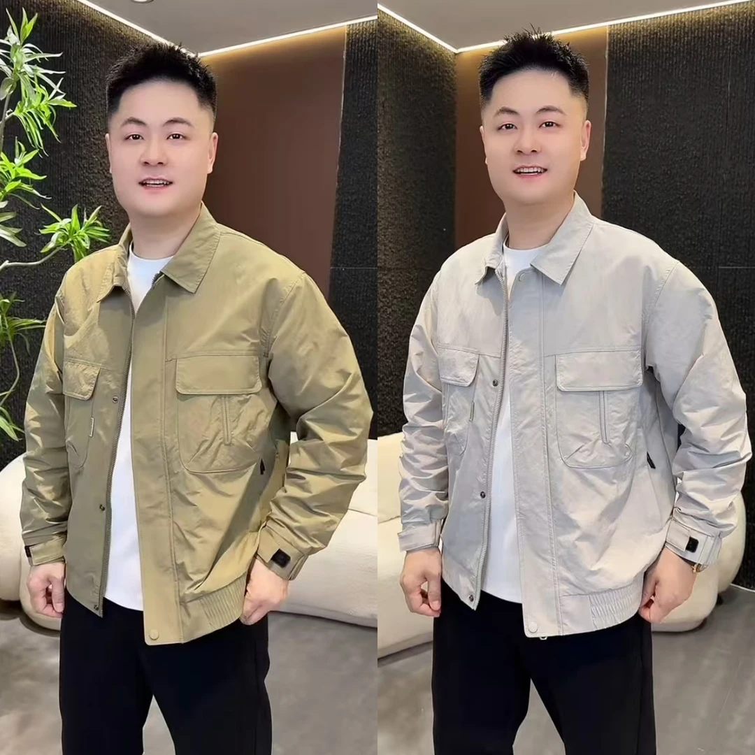 【户外翻领工装夹克】春季新品翻领工装外套透气舒适薄款大码夹克男