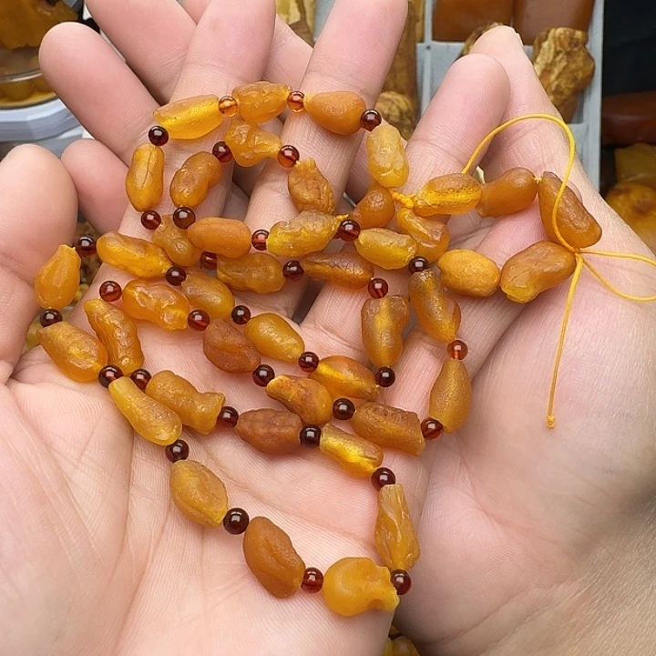 蜜蜡未镶嵌裸石天然蜜蜡项链