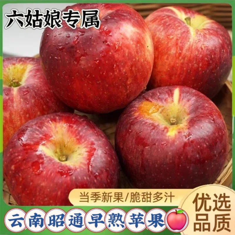 云南早熟红露冰糖心丑苹果农家种植现摘现发新鲜脆甜多汁3/5/9斤