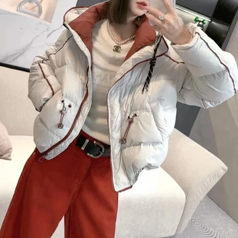 SHALLDOER【墨穹星暖】2025秋冬季新款休闲时尚连帽棉服外套高级感