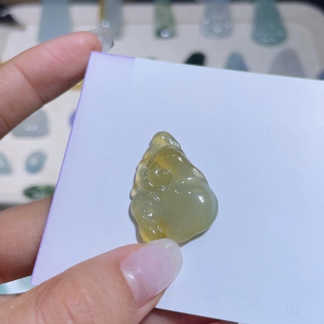 吊坠(不含链)未镶嵌翡翠如意冰黄