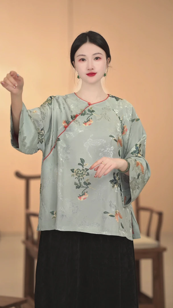 【东方既白】刺绣秋冬百搭复古冬季外套气质新中式中国风中式长袖