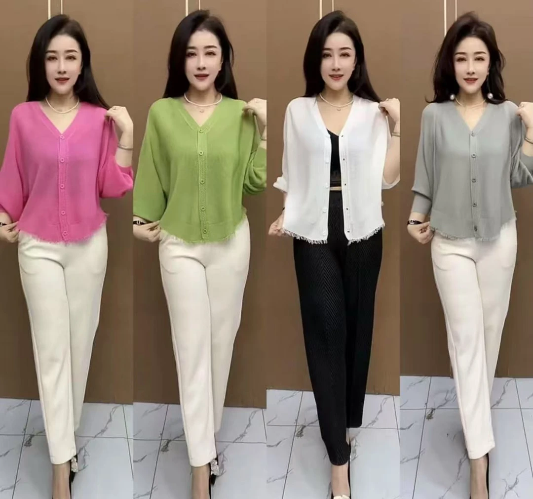 2025夏款，时尚休闲减龄针织开衫，气质百搭宽松款衫