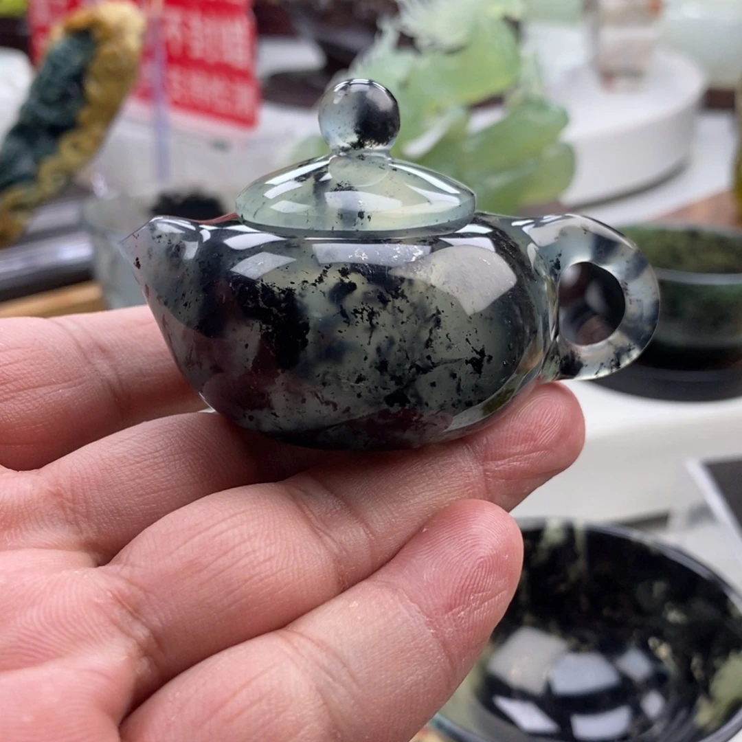 岫玉未镶嵌四大名玉手把壶