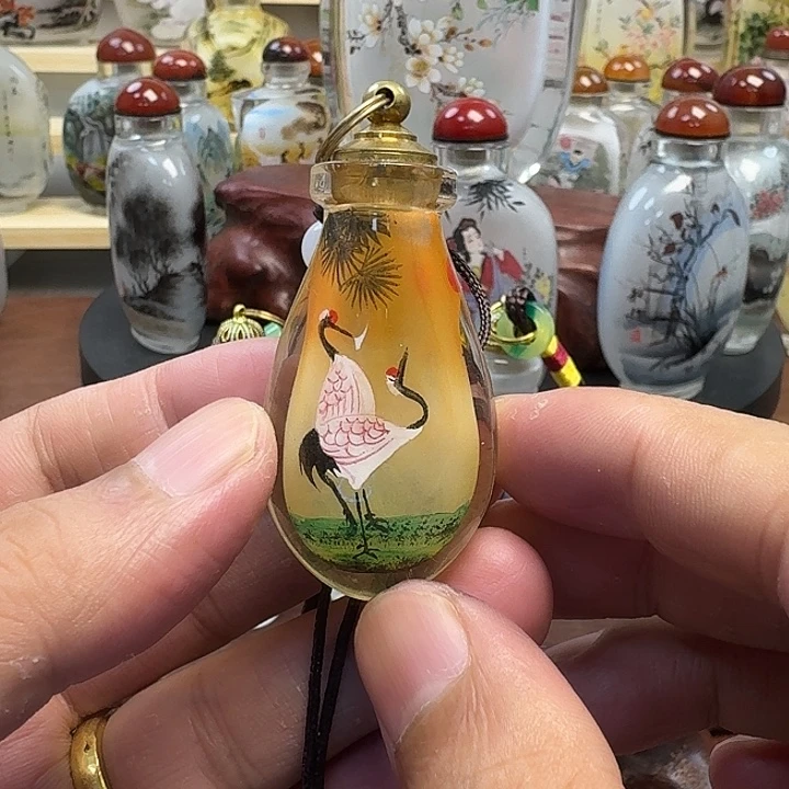 鼻烟壶内画手工绘制挂件