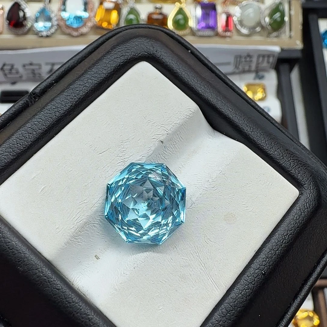 托帕石裸石抢购福利款精美玫瑰花切卡12毫米