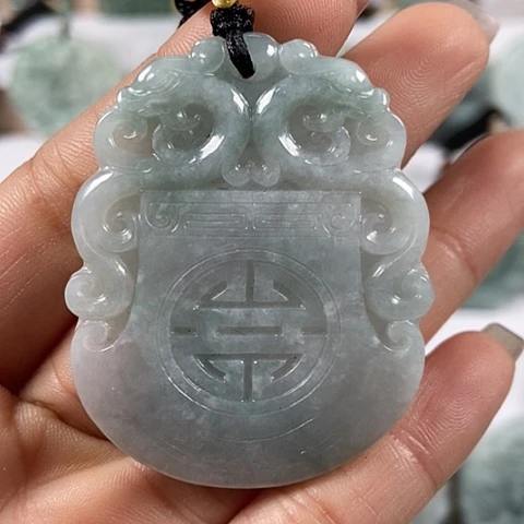 翡翠颈饰未镶嵌仿古龙行天下福利
