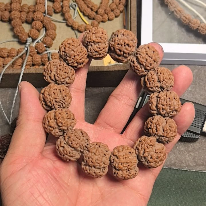 金刚菩提手串五星梅花大金刚手串，23左右尺寸，原皮原色