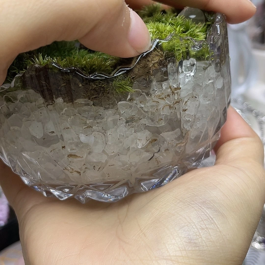 水晶未镶嵌珠宝半成品000（玻璃碗加盖子