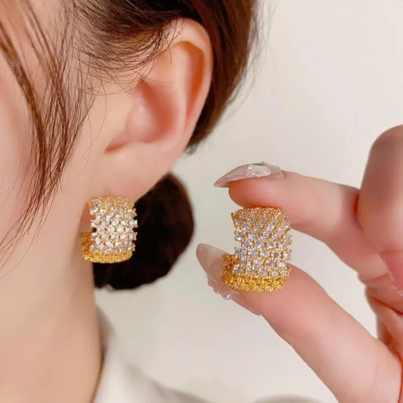 铜合金耳饰 S028百搭时尚耳扣 梵希曼 设计感耳环