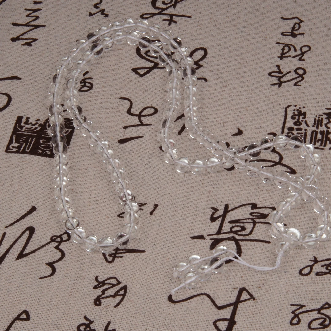 【书记甄选】天然白水晶108颗佛珠链 多样性发一件 约9mm YM121