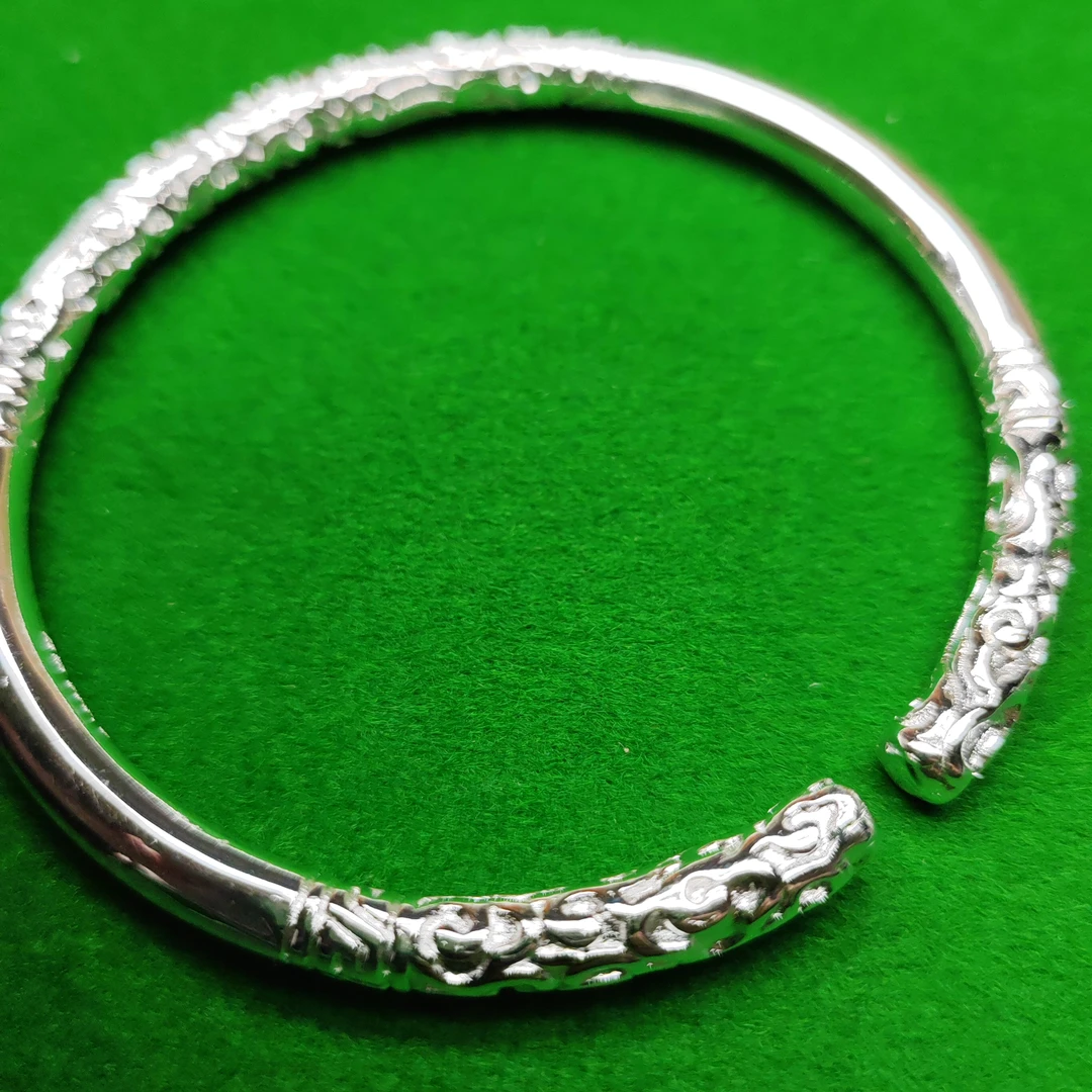 足银社开口实心精品手镯 银色手镯36g无礼盒YZ058