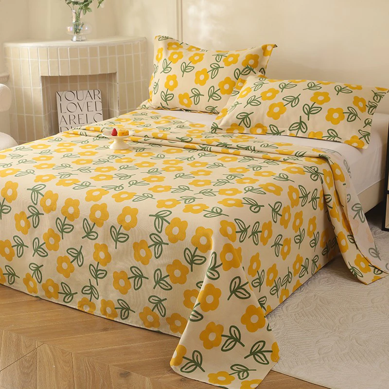 单双人老粗布床单单件春夏秋冬学生宿舍被单单床单印花舒适简约款