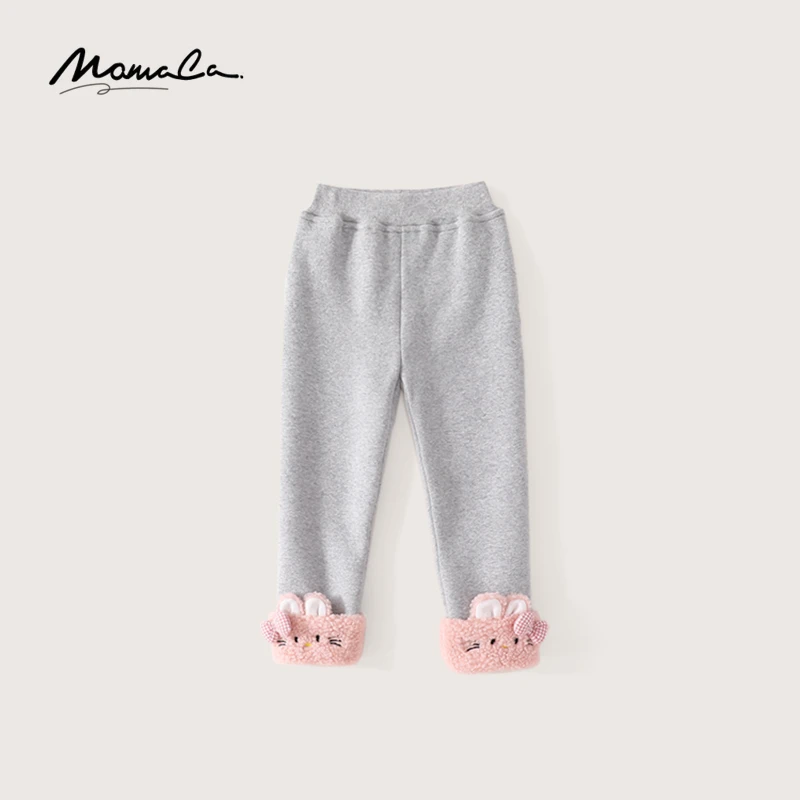 MOMOCO冬季新款女童甜美小猫咪加绒加厚打底裤75830360048
