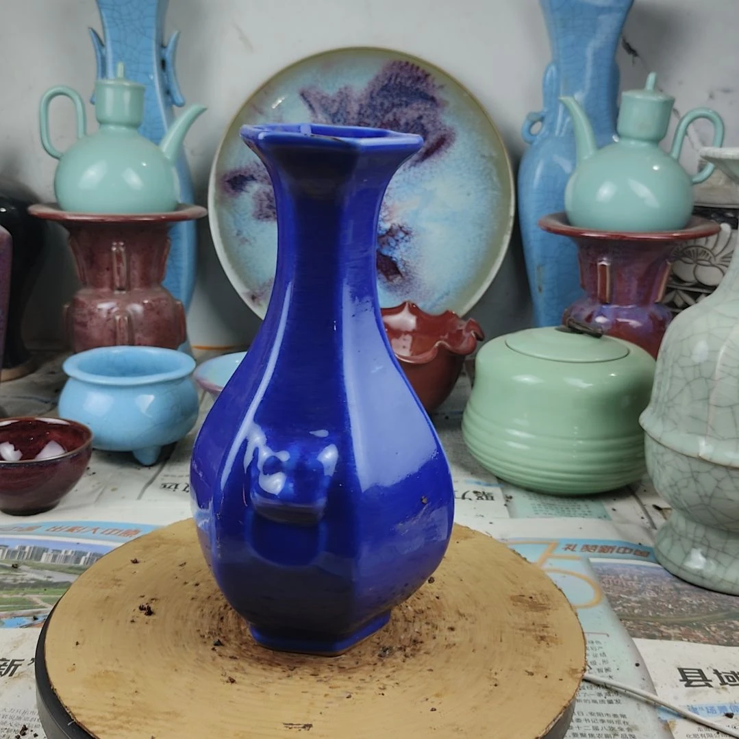 瓷片宝石蓝官窑瓷器