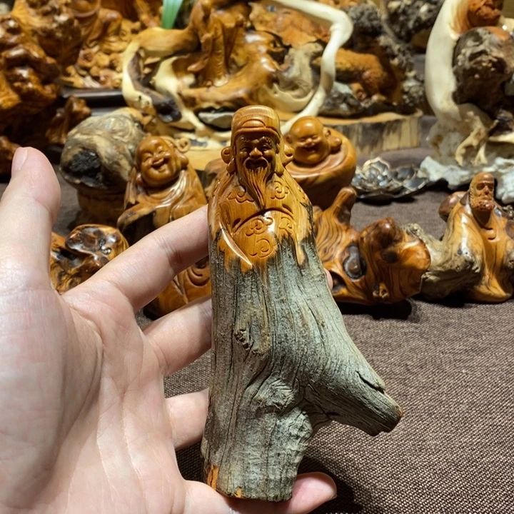 柏木（崖柏）黑油财神爷