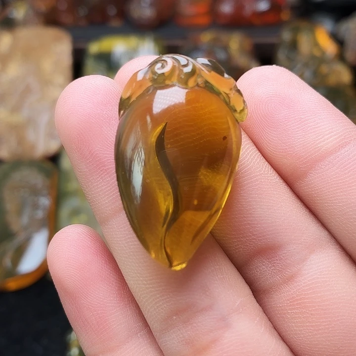 琥珀未镶嵌裸石桃子03