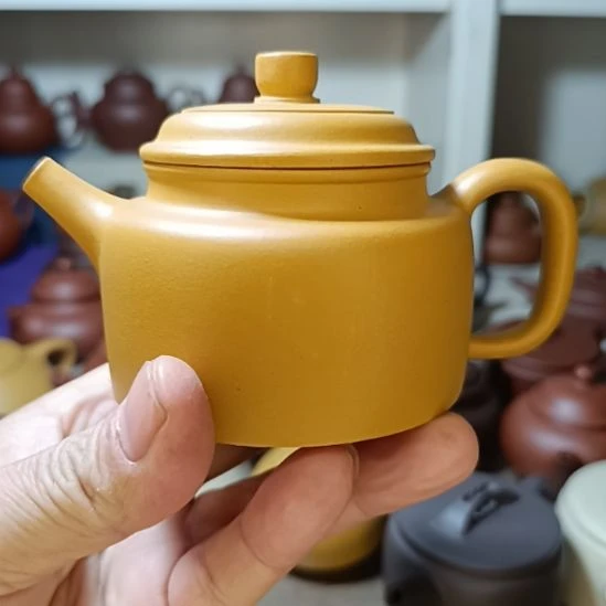 茶壶紫砂原矿黄金段泥德钟260cc半手工