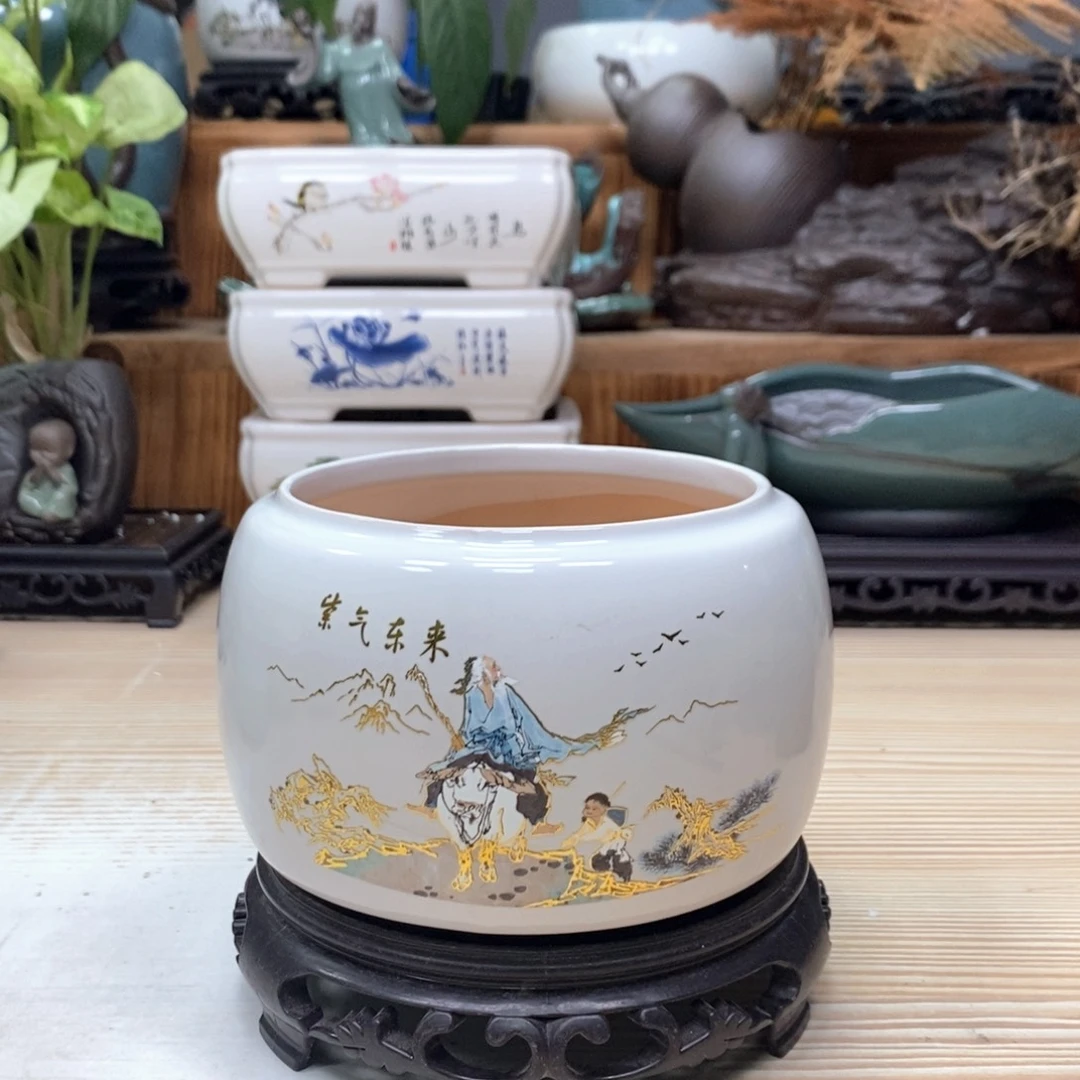 紫砂花盆陶瓷艺术花盆陶瓷