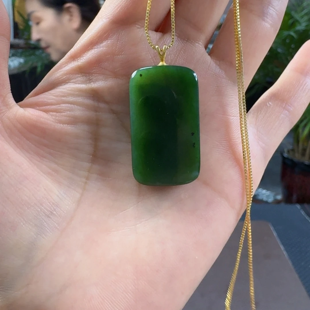 和田玉（碧玉）银S925镶嵌颈饰