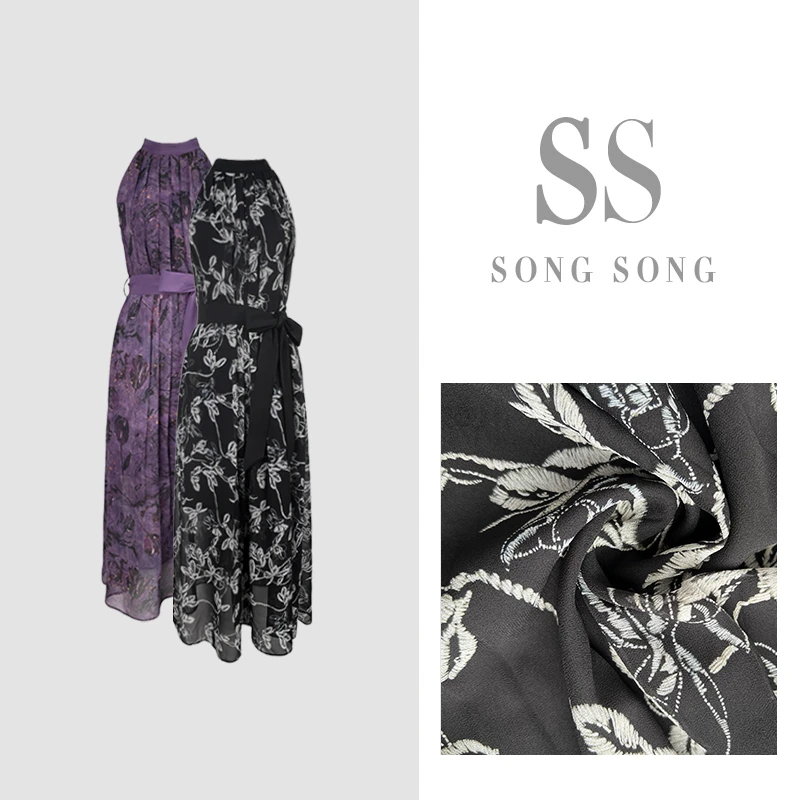 SONG-原创【连衣裙-墨花素韵 】设计时尚百搭显瘦气质背心