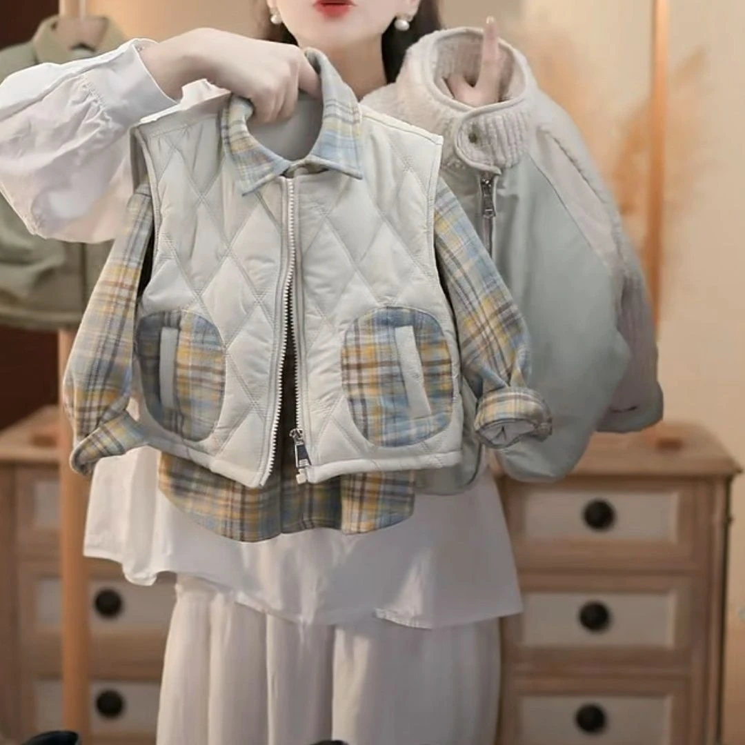 儿童冬装男童冬季马甲新款女童棉马甲加厚棉服两件套装上衣潮